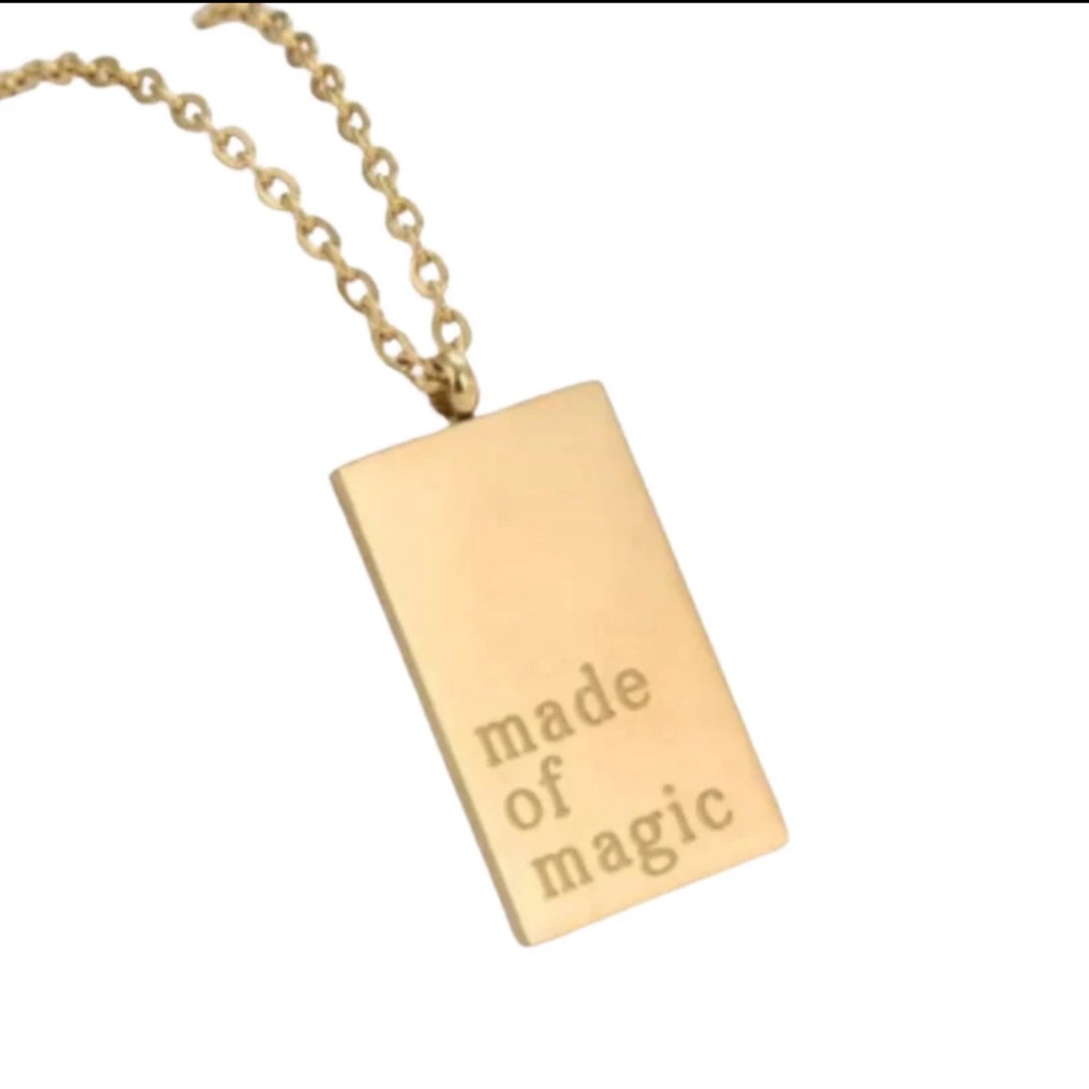 Pendant Necklace, Made of Magic, 18K Gold Plated, NEW